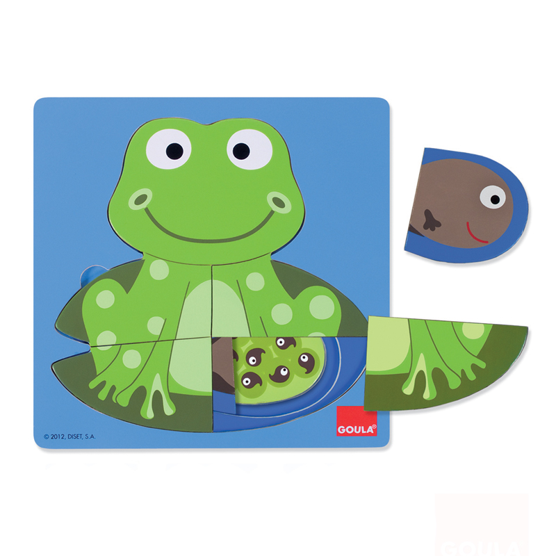 3 Levels Wooden Puzzle Frog