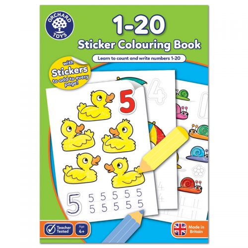1-20 Sticker Colouring Book