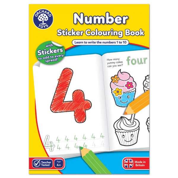 Number Sticker Colouring Book