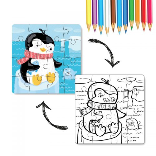 Colouring Puzze 2 in 1 - Penguin