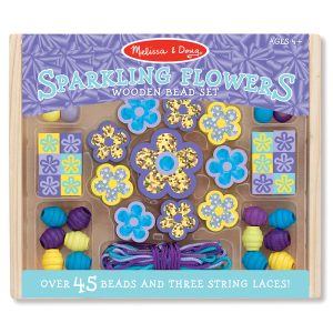 Wooden Bead Set - Sparkling Flowers