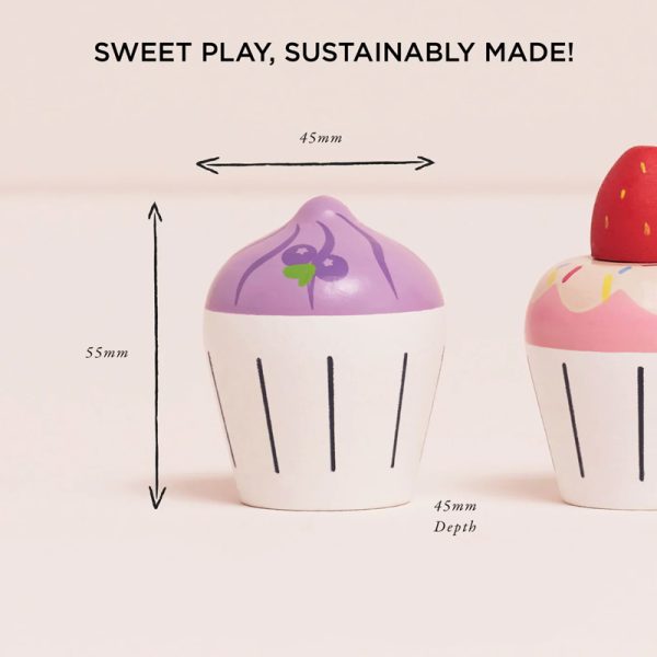 Wooden Cupcake Play Food Set - Image 4